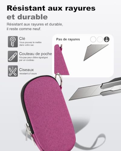 Powfix Housse Oxford Résistante pour Arteedom 02 Pro AI Smart Glasses,Rose – vue 6