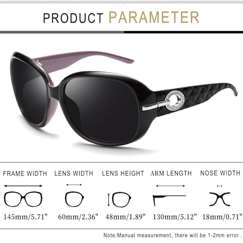 Image of Joopin Oversized Sunglasses for Women Stylish Big Rectangle Polarized UV Protection Ladies Goggles