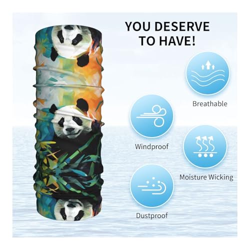 Cute and adorable panda Pattern Multifunctional sports headscarf Headband, face mask, wristband4