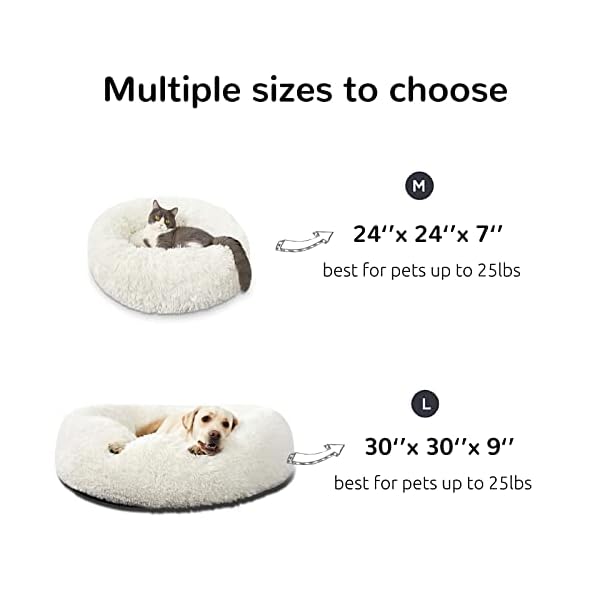 HACHIKITTY Dog Beds Calming Donut Cuddler, Puppy Dog Beds Large Dogs, Indoor Dog Calming Beds – Bild 4