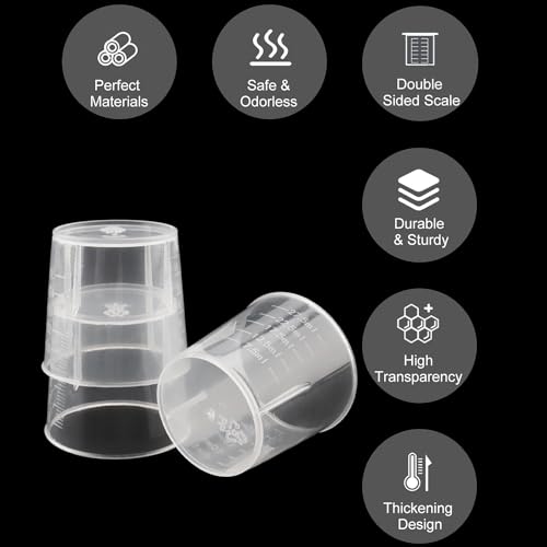 Vasos graduados de 30 ml para dosificar sin errores componentes de laboratorio y cocina 5
