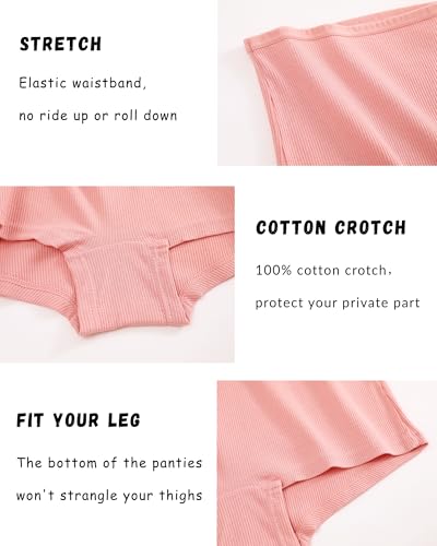 Image of Cotton Boyshort Underwear for Women Boxer Briefs Lady Boy Short Panties | 6 Pack,Full Coverage,Plus Size,Girls Panties,Under Dress,Breathable,Cute,Stretch,Stay in Place,Multiple Colors,Machine Wash
