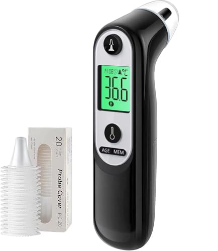 Thermomètre auriculaire avec précision de l'âge et code couleur intelligent