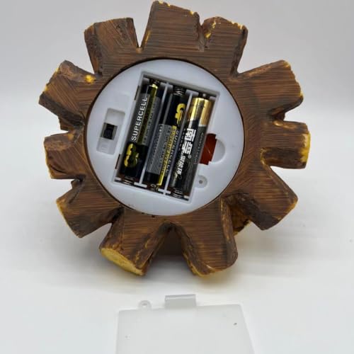 Image of Small Cozy Fireplace Lantern Traditional Realistic Log Wood Burning Flame Effect Ligh LED Charcoal Style Table LampFor Indoor & Outdoor Use(4.8''X4.8''X4.9'')