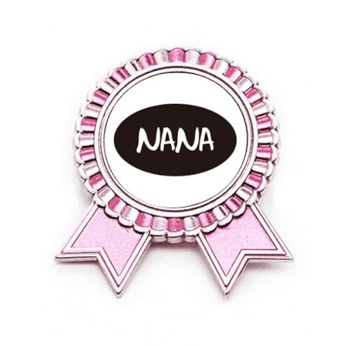 Broche Grandma motif Best Wishes en métal rose taille M pour accessoire de mode femme