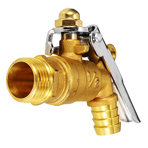 JOOFFF Brass Lever Bib Tap,Hose End Allotment Tap Outdoor Garden Hose Plug Supply