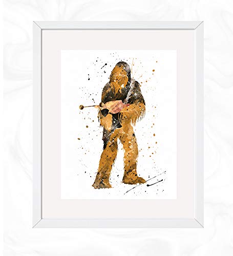 Chewbacca Prints, Star Wars Watercolor, Nursery Wall Poster, Holiday Gift, Kids and Children Artworks, Digital Illustration Art
