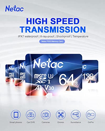 Netac 128Gb Micro Sd Card Micro Mini Sd Card Sdxc Uhs-I Flash Memory Card, High Speed Tf Card Up To 100Mb/S - Full Hd Video Recording U3, Class10, V30, A1, 667X, Fat32 #TOP6