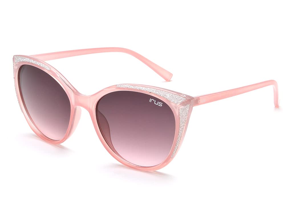 IRUSby Idee 100 % UV Protected Polycarbonated Medium Square Grey Gradient Sunglasses For Women., Orange, 54mm