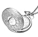 Halukakah Hommes Montre de Poche avec Chaîne Quartz Plaqué Or Blanc Platine Vintage Motif Vague Ukiyoe Échelle de Chiffres Romains, avec 2 chaînes Set Chaîne de Poche+Collier, Coffret Cadeau Gratuit