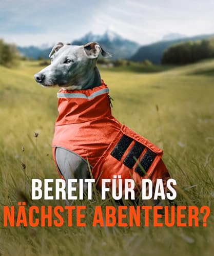 ZAUBERPFOTE® Hunderegenmantel London I Mit extra langem YKK® Reißverschluss für Halsband & Geschirr I Für kleine, mittlere & große Hunde I Wasserdicht & Maschinenwaschbar I Regenmantel für Hunde (50)