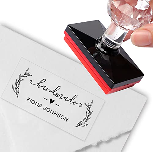 Sello personalizado con hojas de laurel para crear tus propias etiquetas personalizadas hechas a mano, sellos de tinta, etiquetas de ropa Cover
