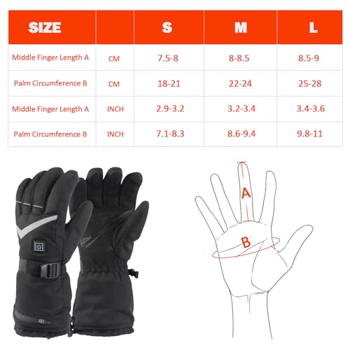 Gants chauffants 5V 6000mAh rechargeables L pour ski et randonnée