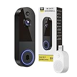 Safe Doorbell - Wireless Video Doorbell with 1080p HD Camera, Night Vision, 2-Way Audio, Motion Detection & Cloud Storage - Weatherproof Smart Doorbell for Home Security (Black)
