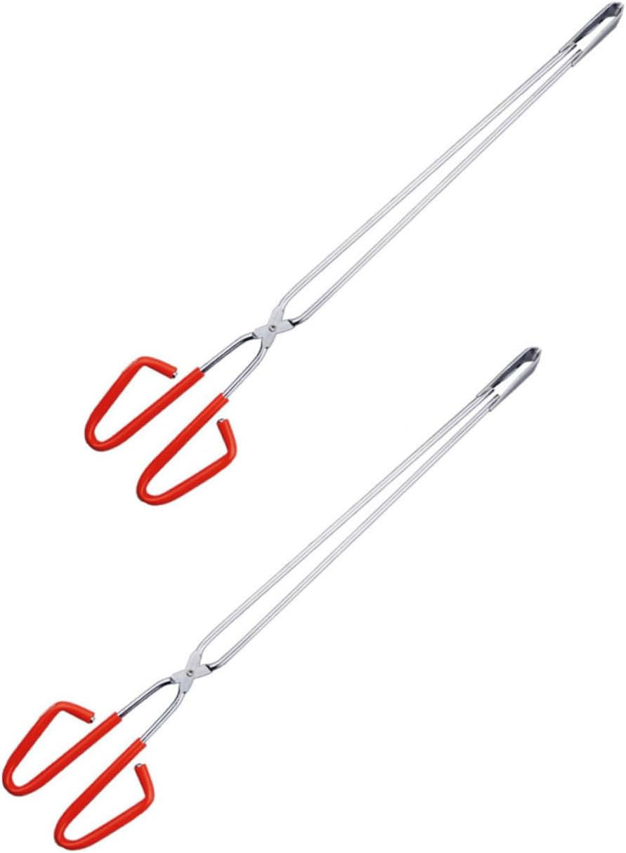 Stainless Steel Garbage Clamps 2-Piece Set Versatile Trash Picker Ergonomic Grip for Household Use and Outdoor Activities