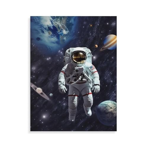 Peinture numérique astronaute pour décoration salon moderne