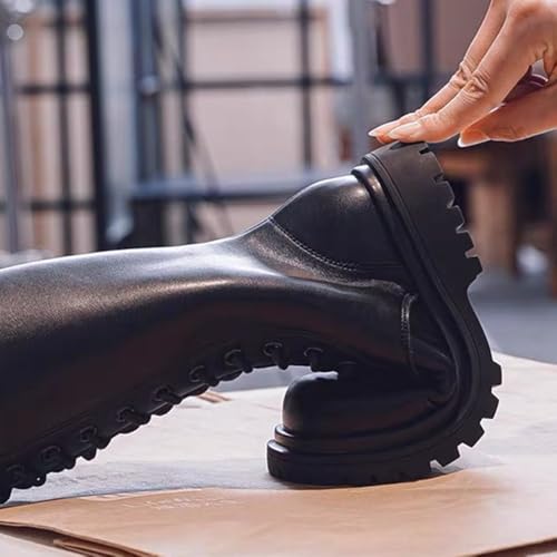 Bottes d'hiver à lacets cuir filles BININBOX fermeture éclair chaude