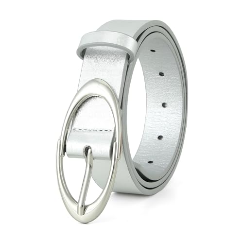 Earnda Women Faux Leather Belt for Jeans Pants Fashion Ladies Waist Belts with Gold Silver Oval Buckle3