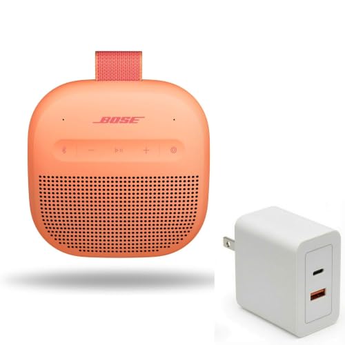 Bose SoundLink Micro Portable Bluetooth Speaker (2nd Gen) Bundle with Fast Charger, Wireless Outdoor Speaker, Up to 12 Hours Battery Life, Waterproof and Dustproof, (Sunset Peach) - image 1