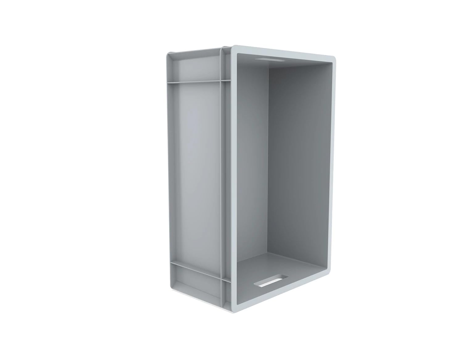 AUTORCE Euro Stacking Industrial Plastic Storage Boxes - 20Lt, 46Lt, 66 Lt Blue or Grey Heavy Duty Container Crate Box (46 Litres - 60x40x23 cm - GREY)