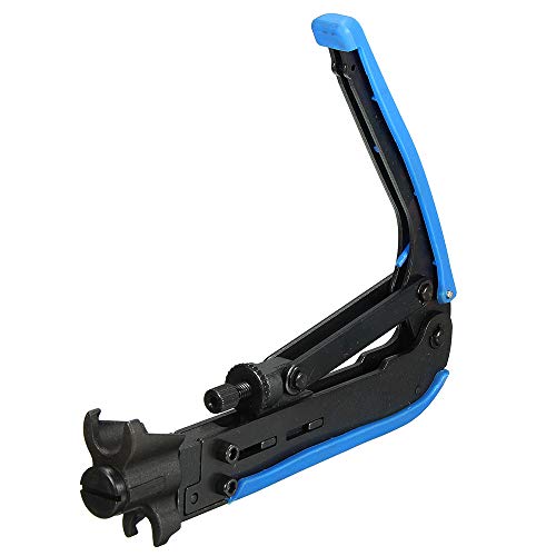 Hiija RG6 Compression Tool Coax Cable Crimper Kit RG6 RG11 RG59 F81 with 20PCS F Compression Connectors - BlueYellow