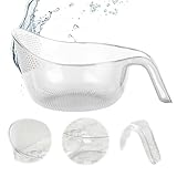 2-In-1 Rice Strainer,Large Rice Washer Beans Washer Strainers And Colanders - Washing Bowl for Fruit Washing Bowl With Strainer,Rice Washing Bowl Multifunctional Drain Basket (White)
