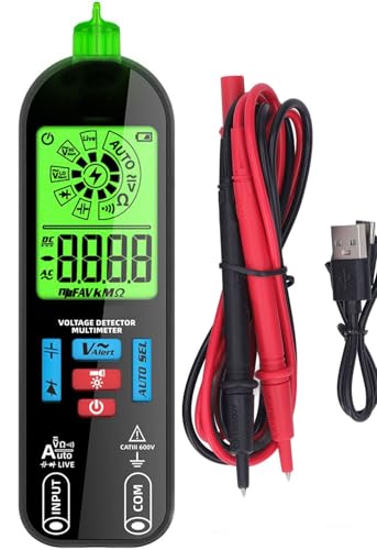 Image of Digital Multimeter, AC DC Volt Meters and Multimeters, Rechargeable Pocket Multimeter, 2.1 in LCD Mini Multimeter, Automatic Smart Digital Multimeter with Backlight