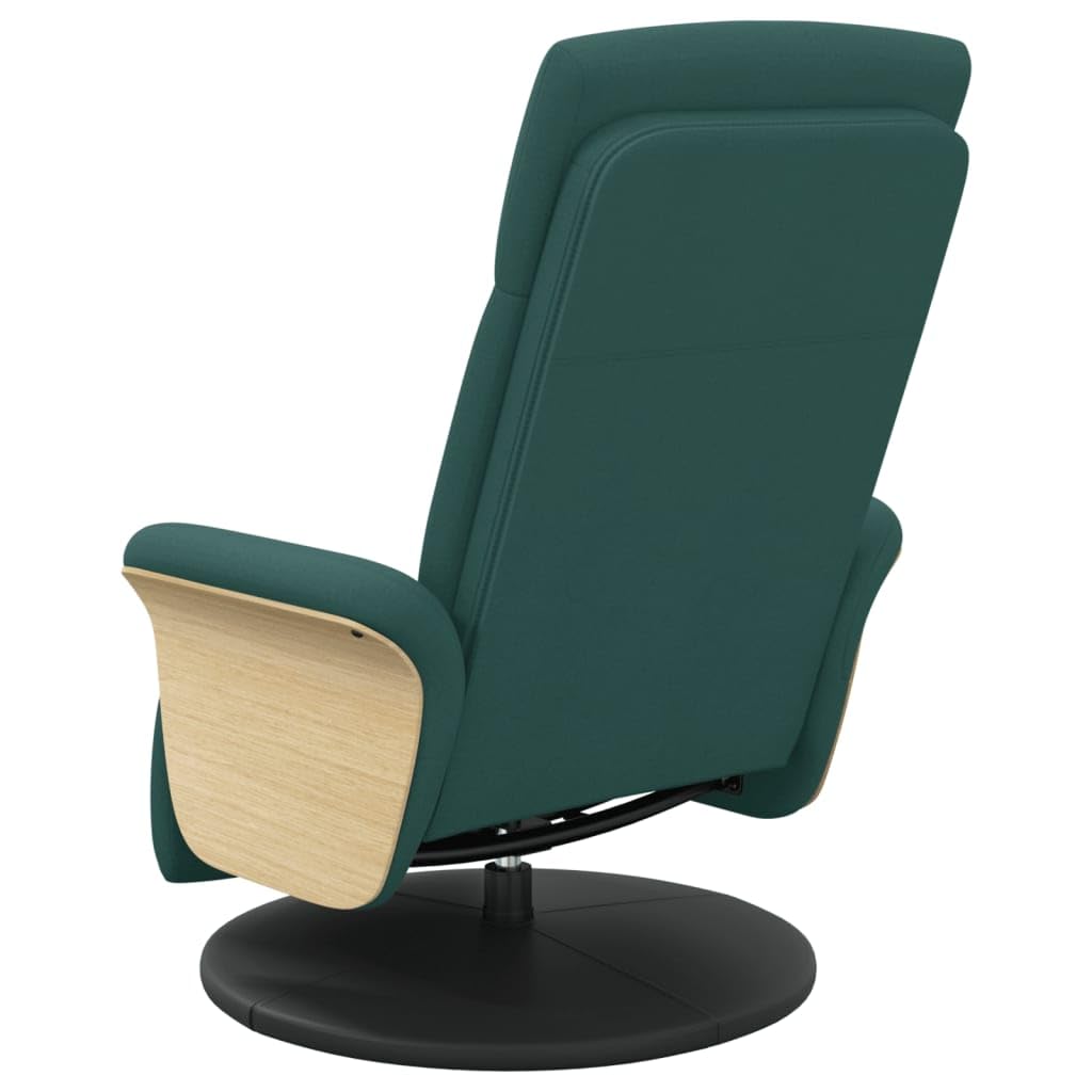 Relaxsessel mit Fußteil Dunkelgrün Stoff Drehbar Lounge Erholsamer Sessel mit Liegefunktion für Wohnzimmer und Büro, Komfortabler Club Sessel mit Armlehnen, Modernes Design