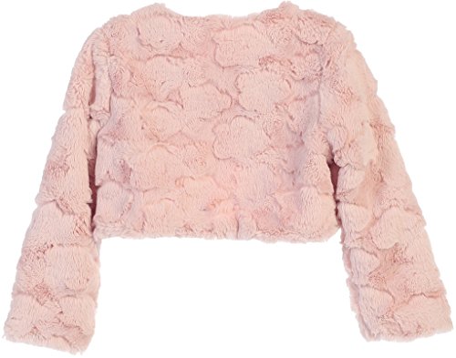 BluNight Collection Little Girls Texture Design Pearl Closure Bolero Jacket Knit Sweater2