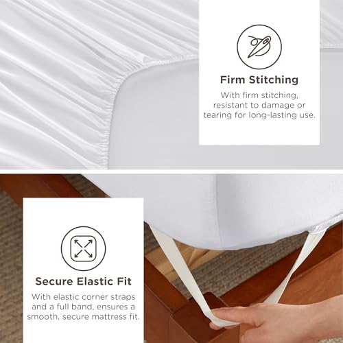 Image of Bedsure Deep Pocket Full Size Bed Sheets Set - Fits Mattresses Up to 21 Inches Thick - 4 Piece GentleSoft Bed Sheets, Moisture Wicking, Soft & Cooling Bedsheet & Pillowcases, Easy & Secure Fit, White