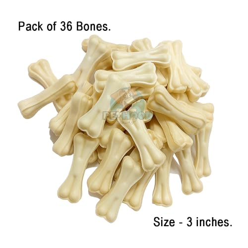 Image of Dog Chew Bone 3 inches - 1 Kg Pack, Young Dogs, Dog Treats, Chicken Flavor, Bones for Dogs