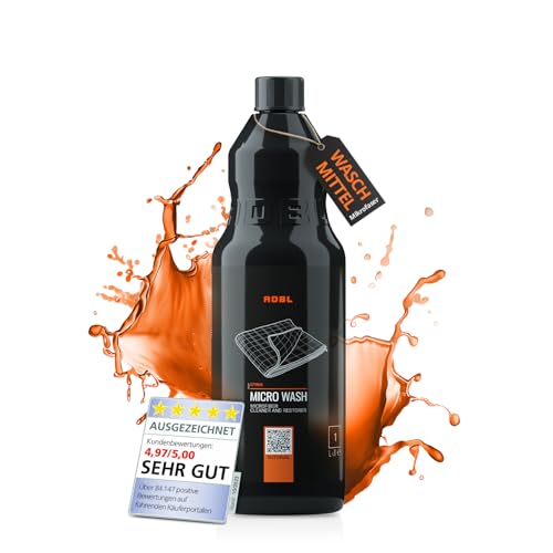 ADBL Micro Wash (1L) - Waschmittel für Mikrofaser - Entfernt effektiv Schmutz, Politurreste und Wachs - Wiederherstellung der Weichheit und Saugfähigkeit von Mikrofasertüchern