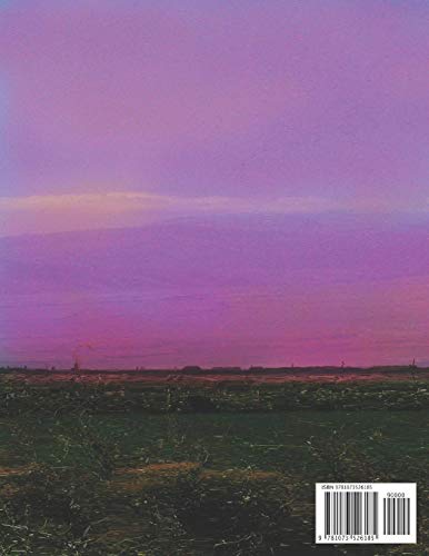 Notebook: Unruled – Unlined – Plain - blank Notebook – 100 pages numbered – Elegant and Romantic sunset landscape – A4/Letter Size – Diary, Journal, Composition Book, doodles, Sketchbook