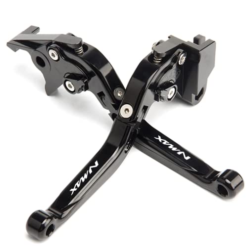 ESPEEDMTC Für Yamaha NMAX 125/155 2015-2023 Modifizierte CNC Aluminiumlegierung Länge Einstellbare Faltbare Bremskupplung Hebel Zubehör (Schwarz)