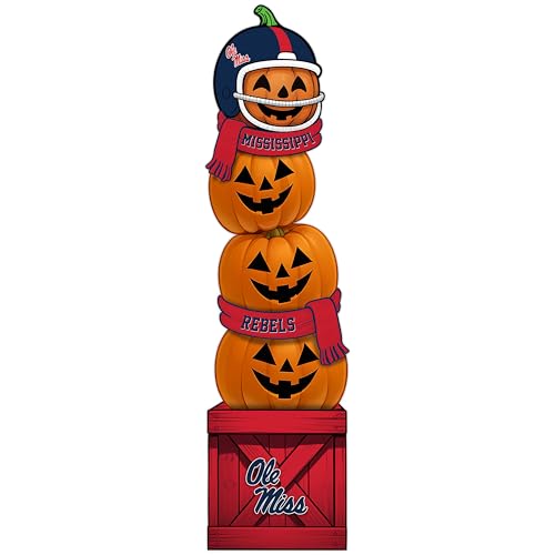 Fan Creations NCAA Ole Miss Rebels 46-Inch Pumpkin Stacked Leaner with Helmet