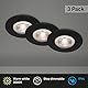 BRILONER Leuchten - 3er Set LED Einbauleuchten Decke, Dimmbare Einbaulampen, Ultraflache Einbaustrahler Bad, Badeinbaustrahler IP44, Schwarz, 90x25 (DxH), 7036-035