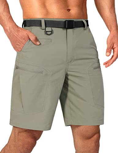 Mens Cargo Hiking Shorts Water Resistant Quick Dry Lightweight Breathable Tactical Shorts with Nylon Belt