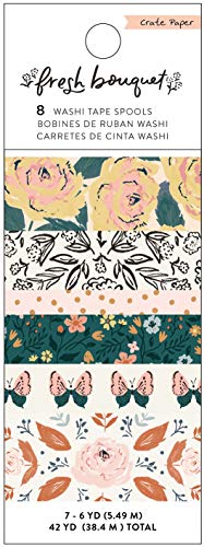 Crate Paper BOUQUET FRESCO WASHI 8 ROLLS, 0, talla única