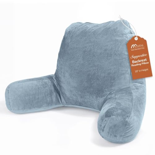 Image of Sasttie Reading Pillow for Bed, Back Pillow for Sitting Up, Greyish Blue
