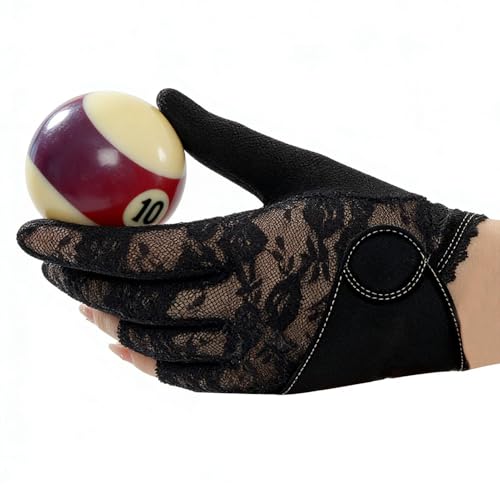 Gant de billard gauche en dentelle respirante pour femme style élégant et précision de tir