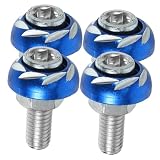 4 Stück Blaue Zierschrauben für Motorrad Kennzeichen, 6 Mm