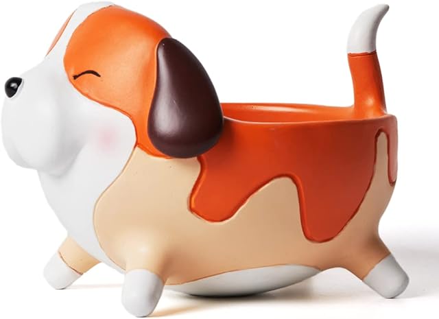 SEINHIJO Dog Candy Dish Cookie Plates Nuts Bowl Jewelry Tray Animal Arts Statue Sculpture Polyresin Figurine 17cm