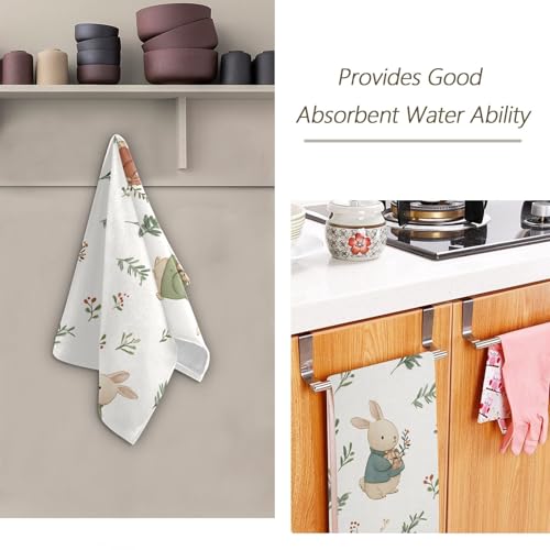 Toallas de mano de conejo de baño, absorbentes y decorativas en pack de 2 8