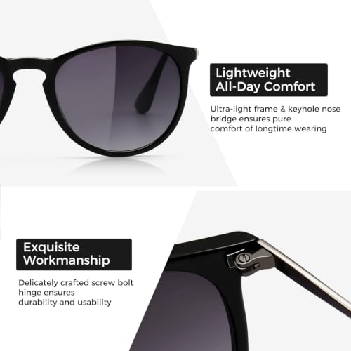 Image of SUNGAIT Premium Vintage Round Sunglasses for Women Men Classic Retro Trendy Style