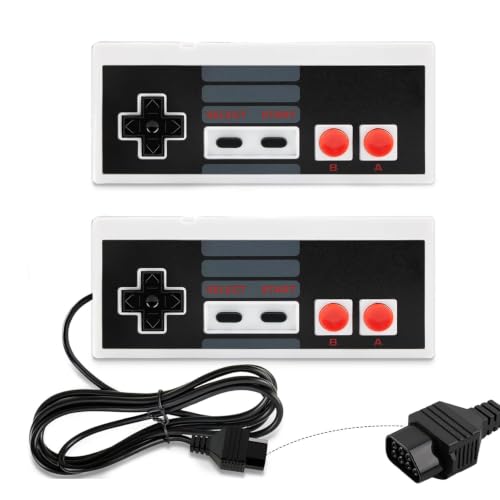 Image of ZENANBiBi 2Pcs Classic Nes Controller for Nes 8 Bit Entertainment System, Plug & Play, 7 Pin Controller for Retro Gaming Fun [gamecube]