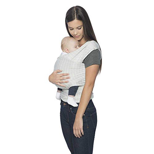 Ergobaby 8451970357816 Fular Aura Babytrage mit grauen Streifen, weich und atmungsaktiv, elastisch, für Neugeborene bis 11,3 kg