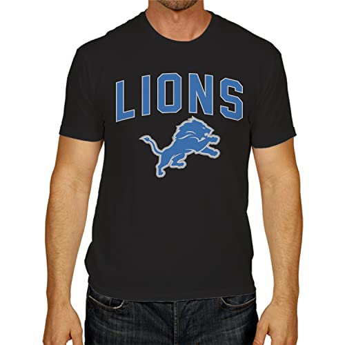 Team Fan Apparel NFL Home Team Tee - Gameday Adult T-Shirt - Pro Football Cotton & Polyester Shirt (Detroit Lions - Black, Large)