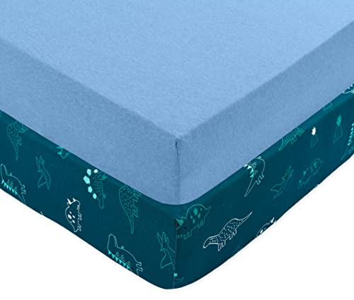 Image of Dreamology 100% Cotton Jersey Standard Crib Sheets for Boys & Girls | Fitted Cotton Crib Sheets Girls,Boys and Toddler Beds 28"x52"