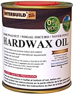 Interbuild Hardwax Oil - 8.45 oz Dark Walnut 100% VOC Free Food Safe Wood Sealer & Stain