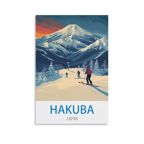 Toile Hakuba Japan poster vintage d'art mural de qualite superieure 50x75